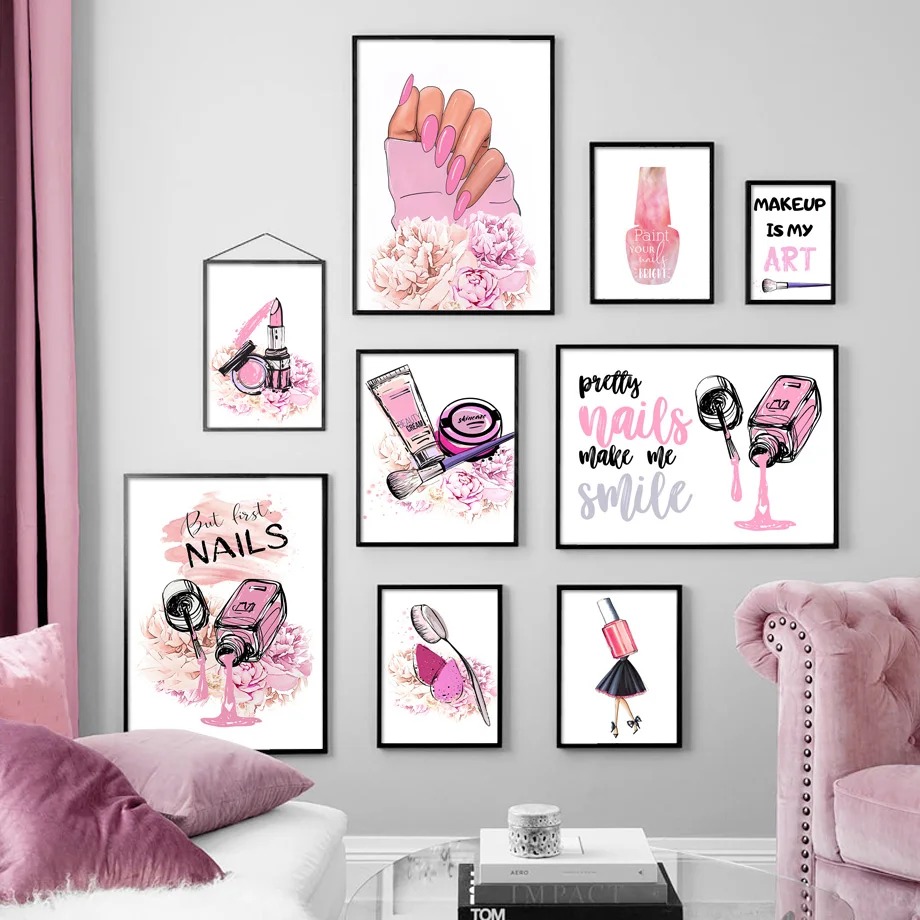 Spa Wellness Images - Trendy Beauty Nagelstudio Luxus-Lippenstift Nordisches Poster
